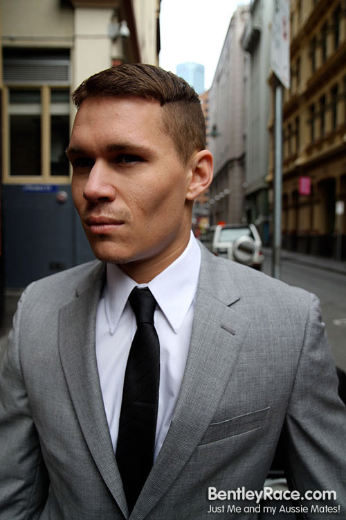 Aussie personal trainer Tate Ryder dressed in a suit